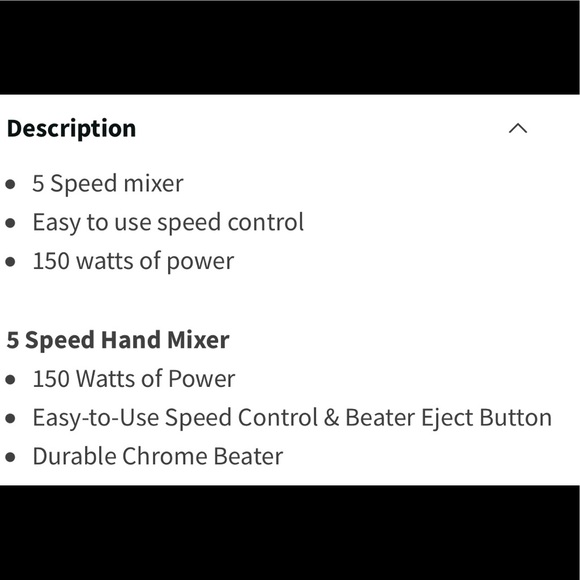 Living Solutions Hand Mixer 5 Speed 150 watts - Picture 4 of 4